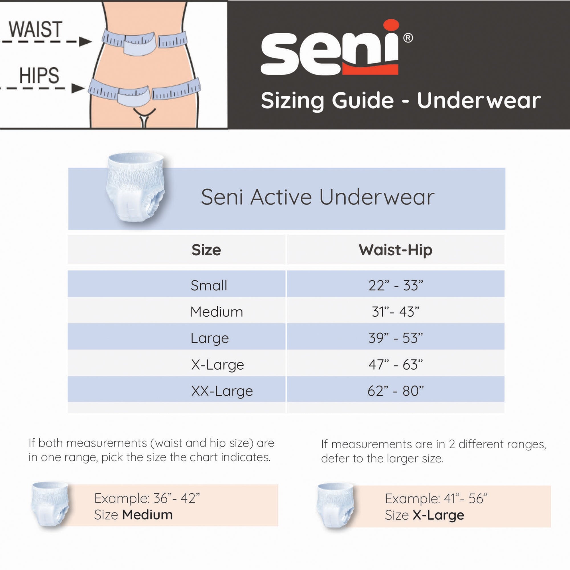 TZMO USA Inc Seni Active Super Moderate to Heavy Absorbent Underwear, Large (72/CS) 