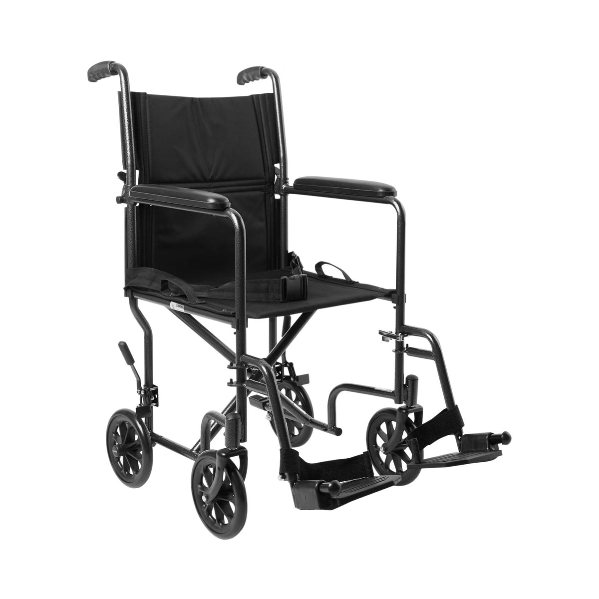 McKesson Lightweight Transport Chair, Black with Silver Vein Finish (Each)