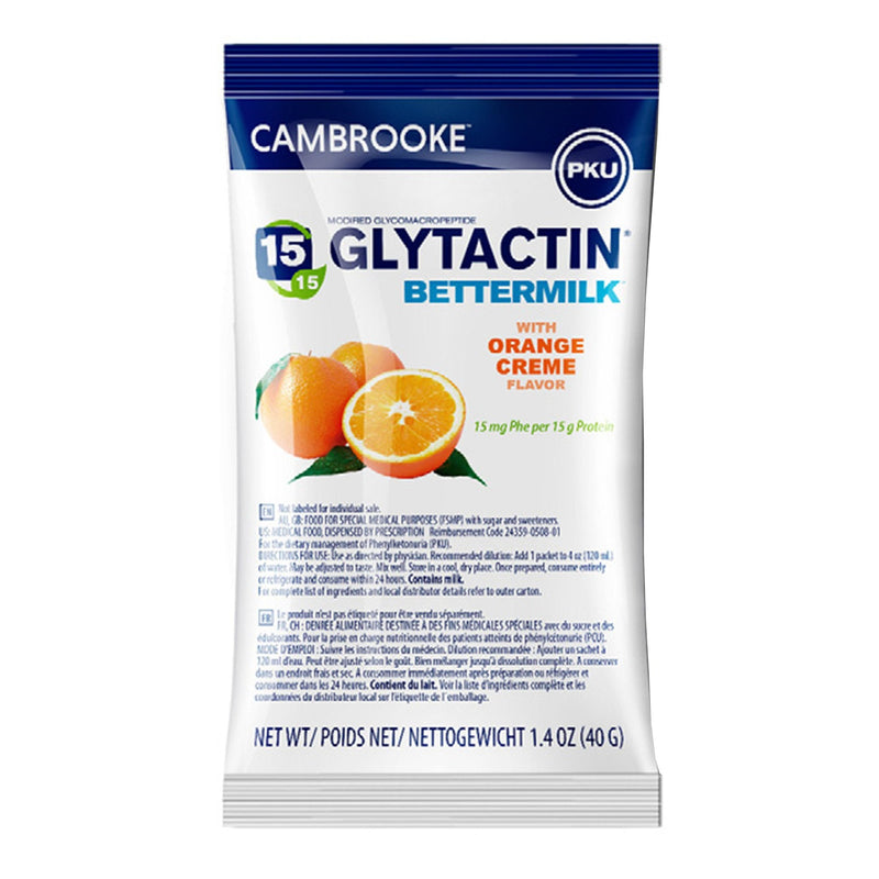 Cambrooke Therapeutics Oral Supplement Glytactin BetterMilk Orange Crème Flavor Powder 1.4 oz. Individual Packet (30/CS)