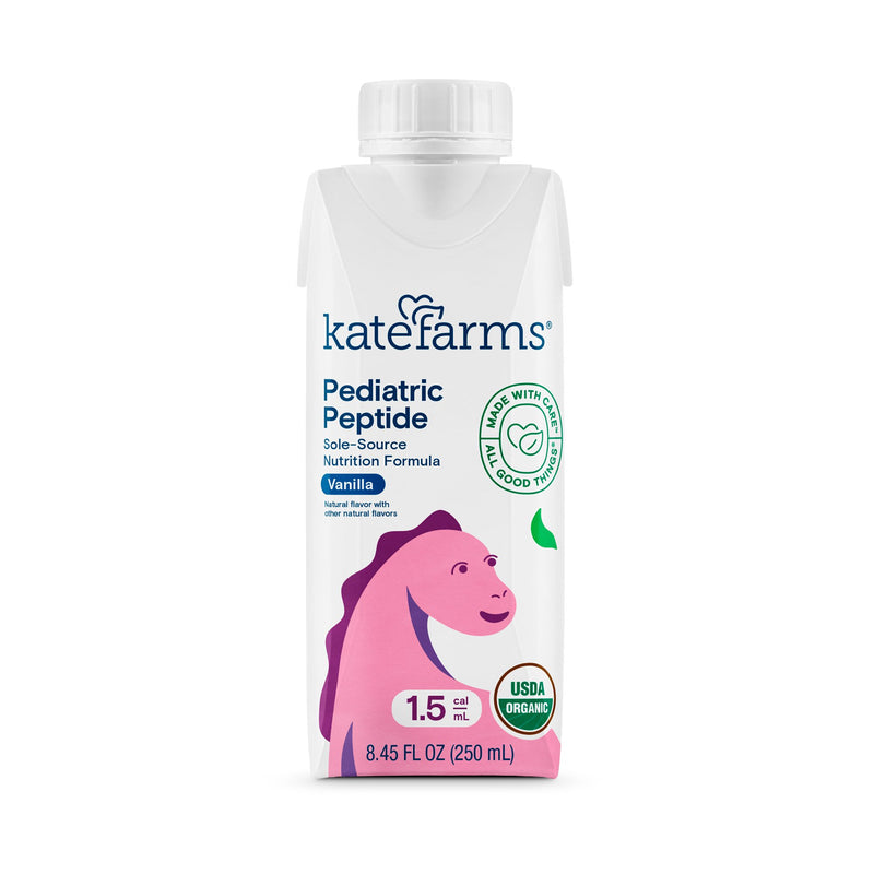 Kate Farms Pediatric Peptide 1.5 Sole-Source Nutrition Formula, Vanilla (Case of 12)