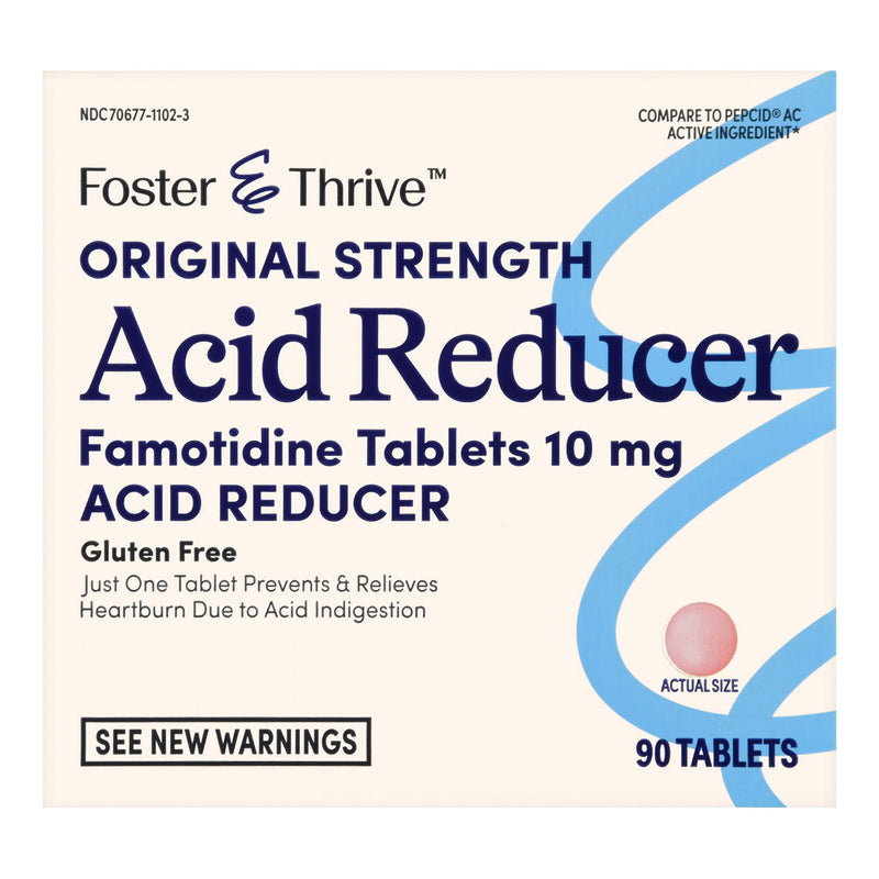 Foster & Thrive Original Strength Acid Reducer Famotidine Tablets 10 mg (Box of 90)