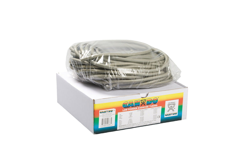 CanDo Low Powder Exercise Resistance Tubing, Silver, 100', 2X-Heavy Resistance (Each)