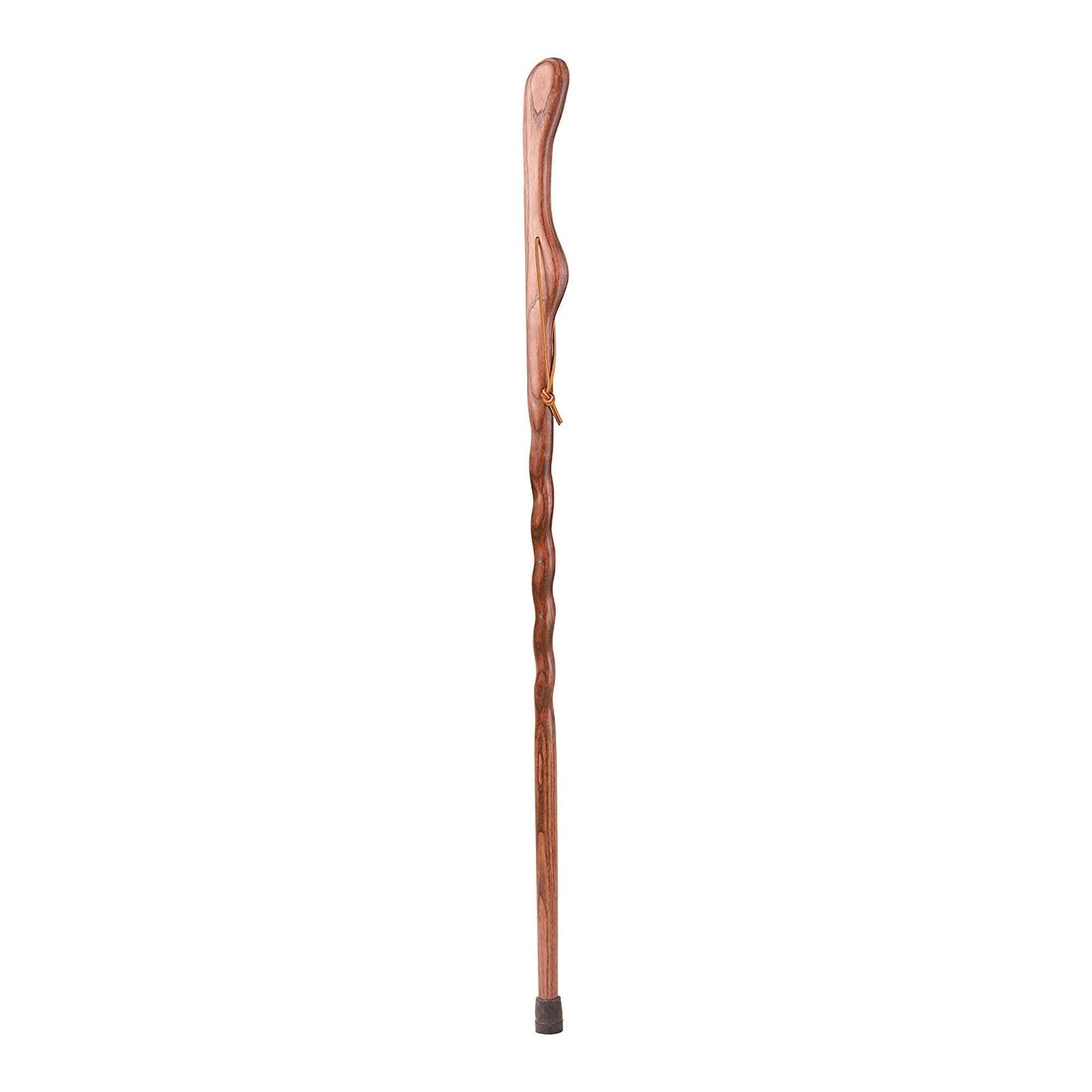 Mabis Healthcare Brazos Twisted Oak Hitchhiker Handcrafted Walking Stick, 55-Inch, Red 