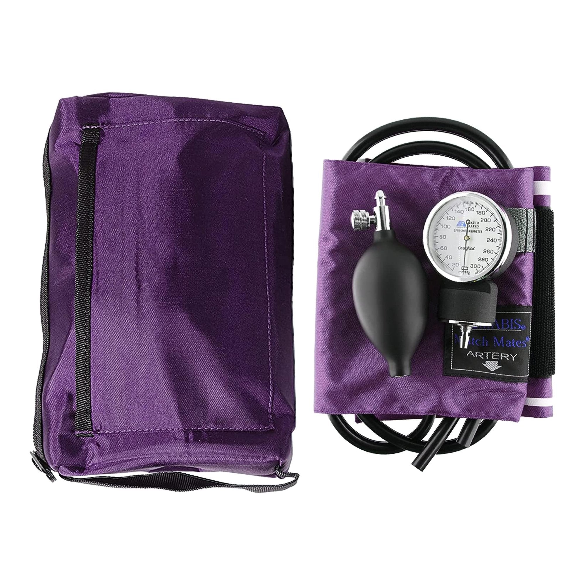 Mabis Healthcare Mabis Match Mates Manual Aneroid Sphygmomanometer with Cuff, Purple 
