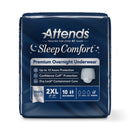Attends Sleep Comfort Premium Overnight Underwear, 2X-Large, 68 – 80 Inches (Case of 40)
