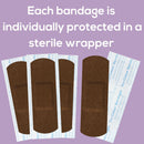 Tru-Colour Products LLC Tru-Colour Skin Tone Shade Fabric Bandage Adhesive Strip, Dark Brown, 1 x 3 Inch (12/CS) 