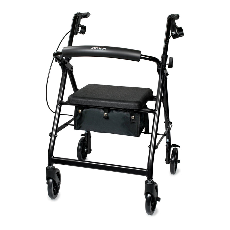 McKesson Brand McKesson Folding Aluminum Four-Wheel Rollator, Black 