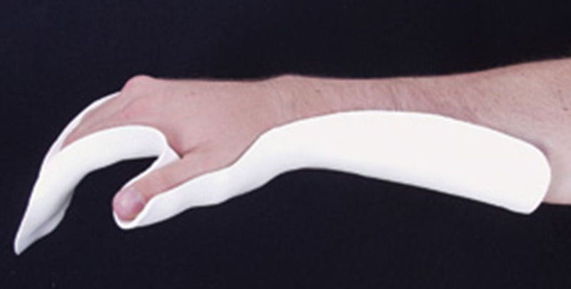 Resting Pan Mitt Hand Splint AliMed Pre-Cut Thermoplastic Left or Right Hand White Large (Pack of 3)