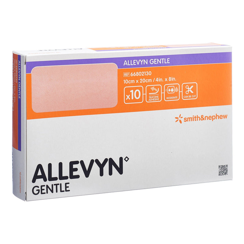 Foam Dressing Allevyn Gentle 4 X 8 Inch Without Border Film Backing Silicone Adhesive Rectangle Sterile (Case of 40)