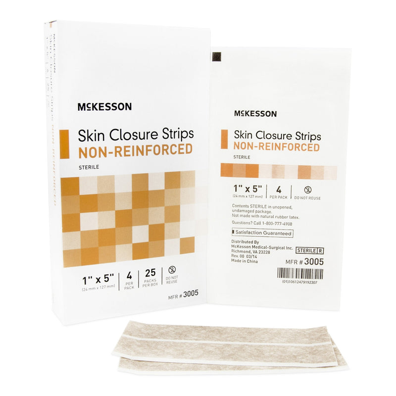 McKesson Brand McKesson Nonreinforced Skin Closure Strip, 1 x 5 Inch (100/CS) 
