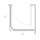 Curtain Track Covoc L-Shape 4 X 4 Foot Length