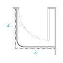 Curtain Track Covoc L-Shape 4 X 4 Foot Length (Each)