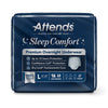 Attends Sleep Comfort Premium Overnight Underwear, Large, 44 – 58 Inches (Case of 64)