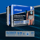 Attends Discreet Men's Underwear, Level 5, Small / Medium (Case of 80)