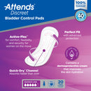 Attends Discreet Women's Maximum Long Bladder Control Pad, 14.5-Inch Length (Case of 200)