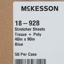 McKesson Brand McKesson Blue Flat Stretcher Sheet, 40 x 90 Inch (50/CS) 