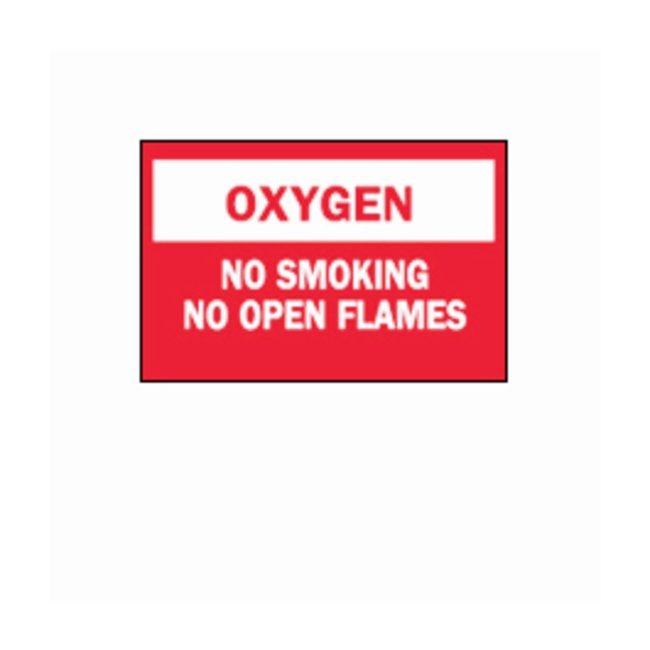 Door Sign Caution Brady Oxegen: No Smoking No Open Flames (Each)
