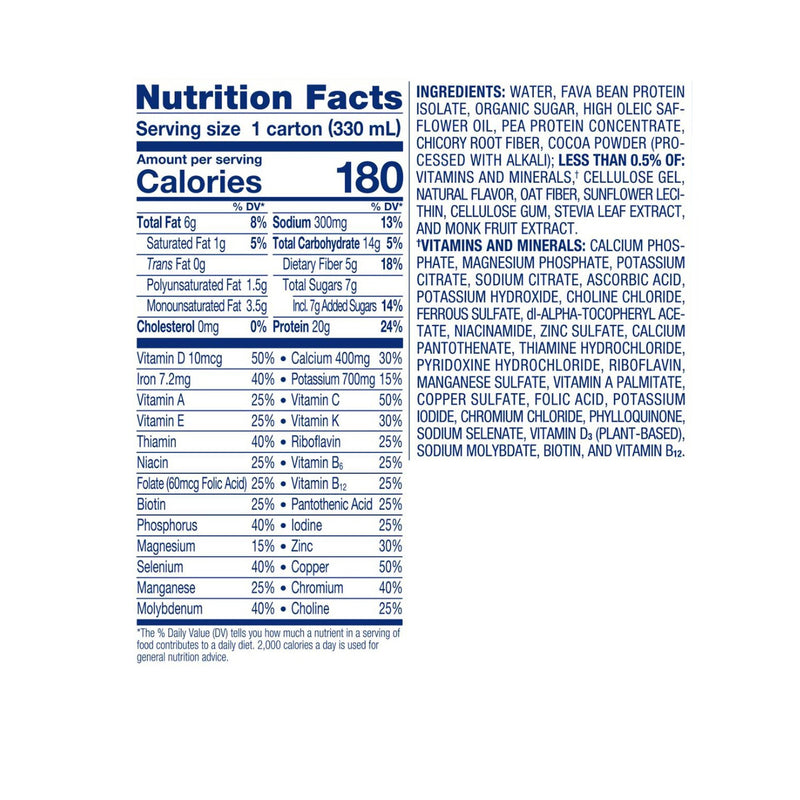 Ensure Plant Based Protein Nutrition Shake, Chocolate, 11-ounce carton (Case of 12)