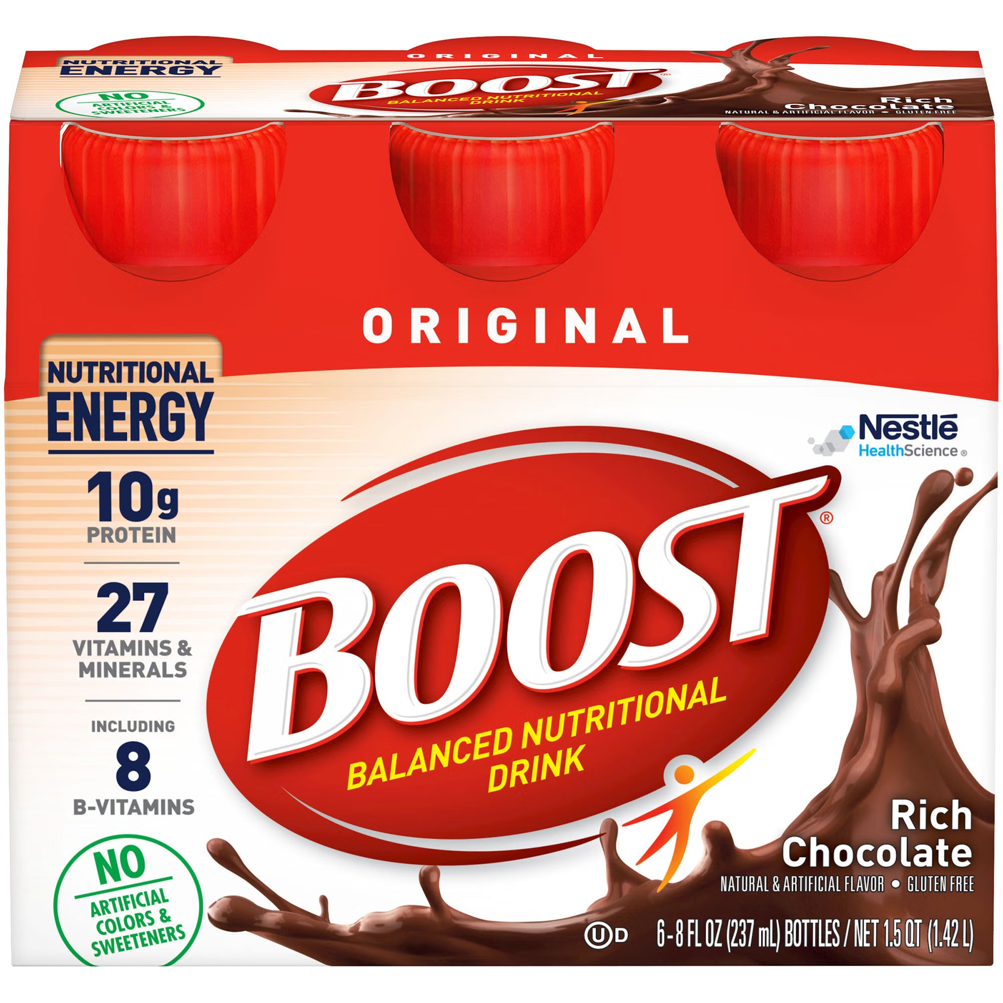 Boost Original Chocolate Balanced Nutritional Drink, 8-ounce bottle (Case of 24)