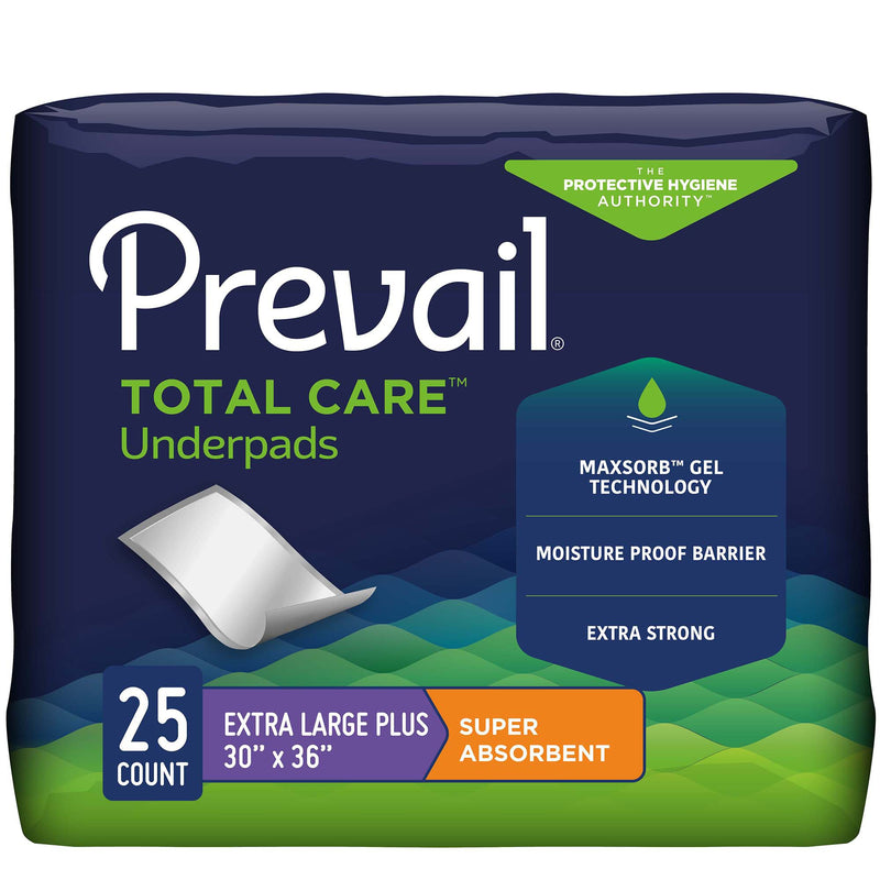 Prevail Total Care Super Absorbent Polymer Underpad, 30 x 36 Inch (Case of 100)