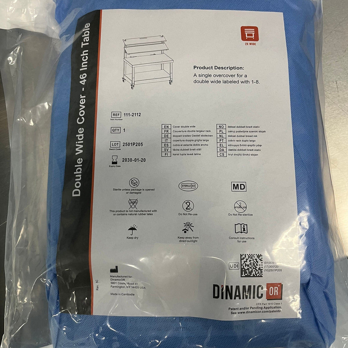Table Drape DinamicOR 46 Inch Length For Back Table (Box of 12)