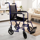 McKesson Lightweight Transport Chair, Black with Blue Finish (Each)