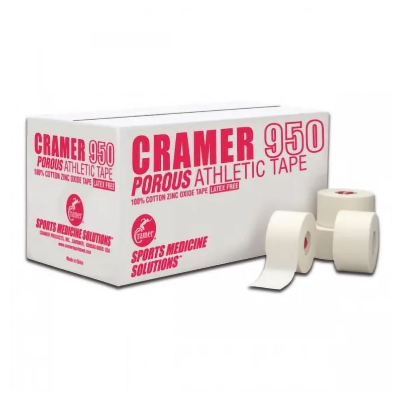 Cramer 950 Cotton Athletic Tape, 1-1/2 Inch x 15 Yard, White (Case of 32 Rolls)