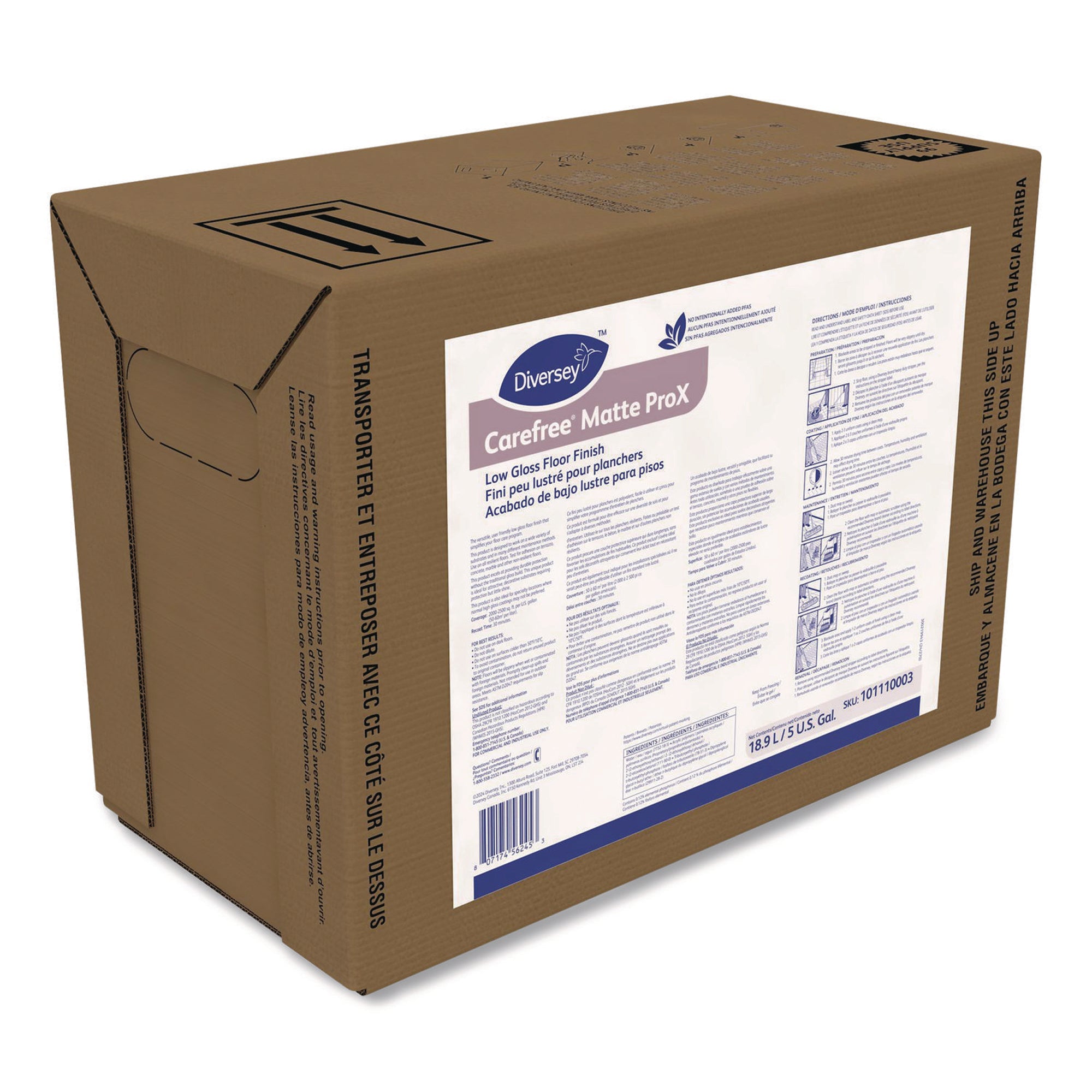 Essendant Co/United Stationers Floor Finish Diversey Carefree Matte P Liquid 5 gal. Bag In Box Ammonia Scent 