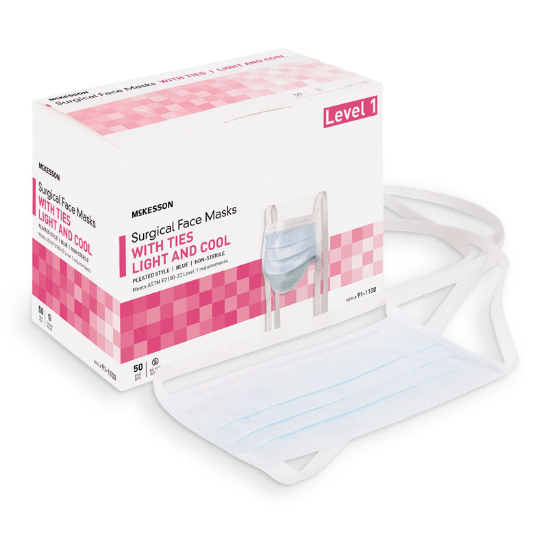 McKesson Classic Style Light & Cool Surgical Mask, Blue (Case of 300)