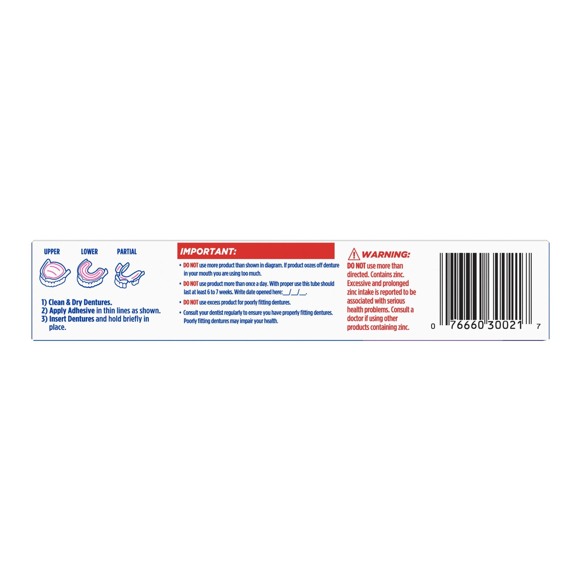 Procter & Gamble Fixodent Plus Denture Adhesive Cream Gum Care 