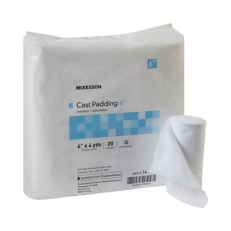 McKesson White Polyester Cast Padding, 6 Inch x 4 Yard (Case of 4 Bags)