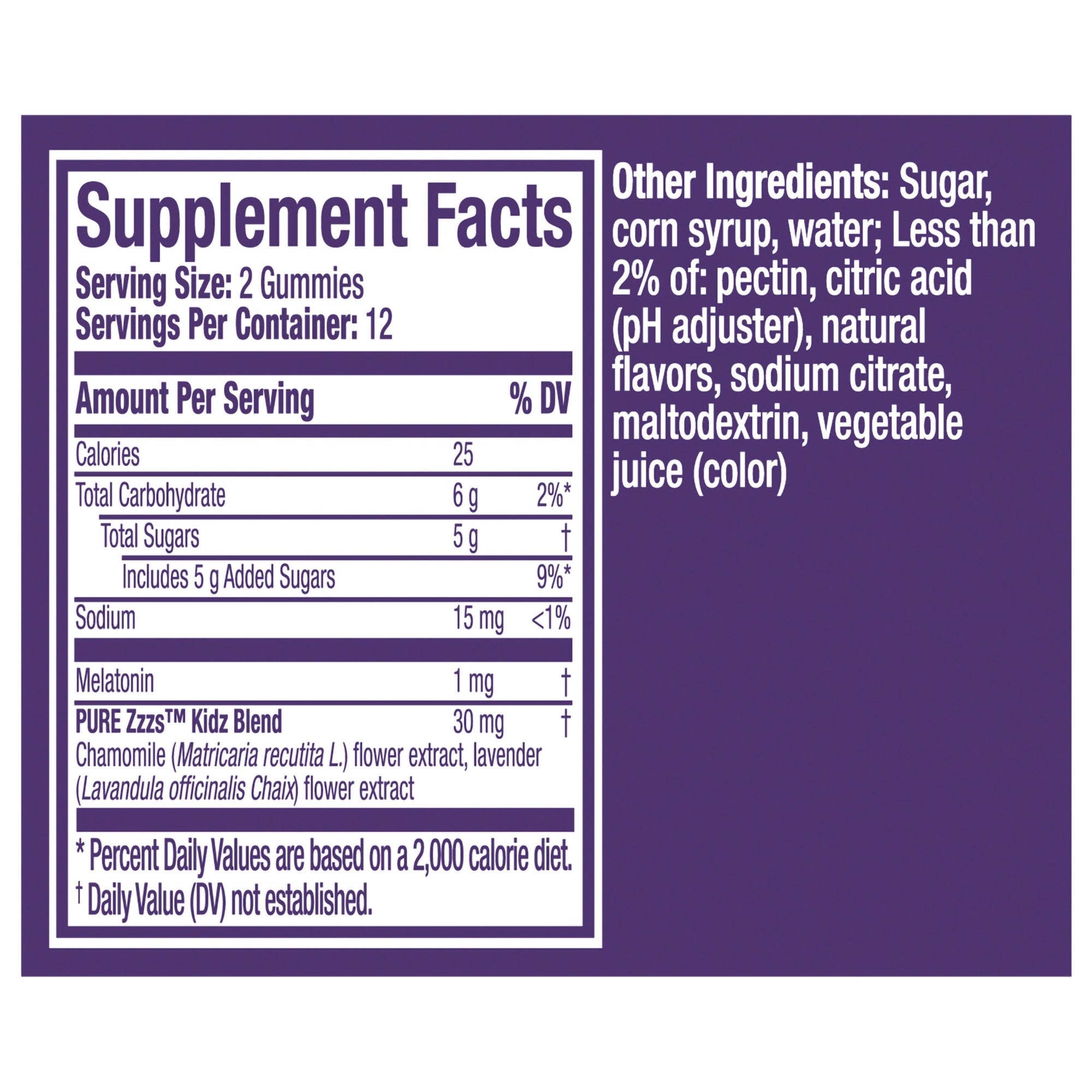 Procter & Gamble Vicks Pure Zzzs Kidz Gummies, Natural Berry Flavor 