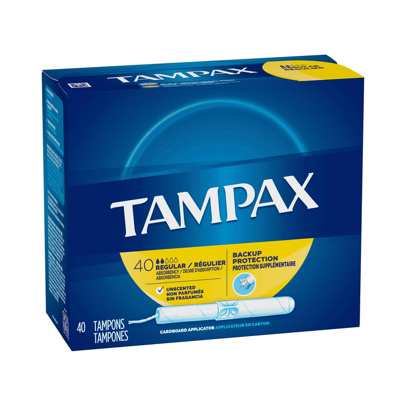 Procter & Gamble Tampax Tampons Regular Absorbency Unscented (40/BX) 