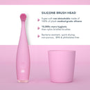 ISSA baby Soft Silicone Sonic Toothbrush, Pearl Pink Bunny 
