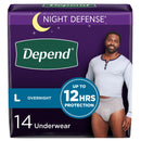 Depend Night Defense Absorbent Underwear for Men, Large (Case of 56)