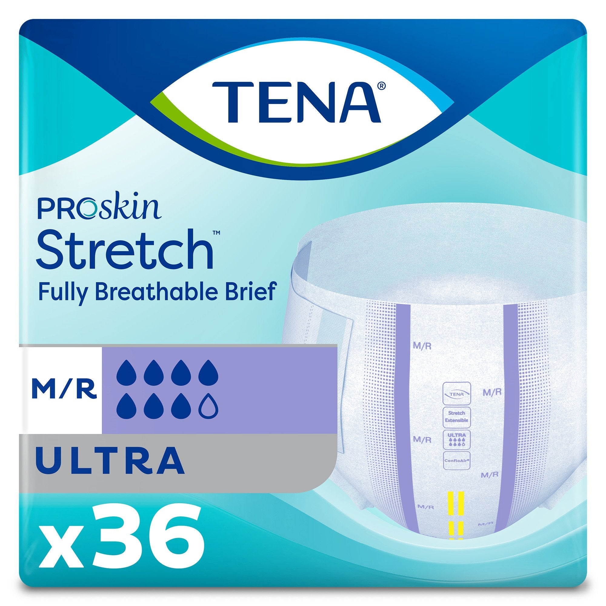 Essity HMS North America Inc Tena ProSkin Stretch Ultra Incontinence Brief, Medium (72/CS) 