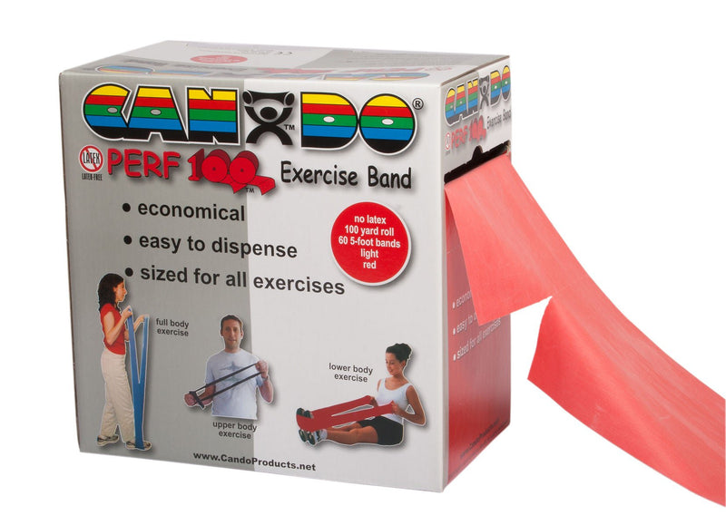 CanDo Perf 100 Exercise Resistance Band, Red, 5" x 100 Yard, Light Resistance (Each)