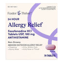 Foster & Thrive 24 Hour Allergy Relief Fexofenadine HCl USP 180 mg Tablets (Bottle of 70)