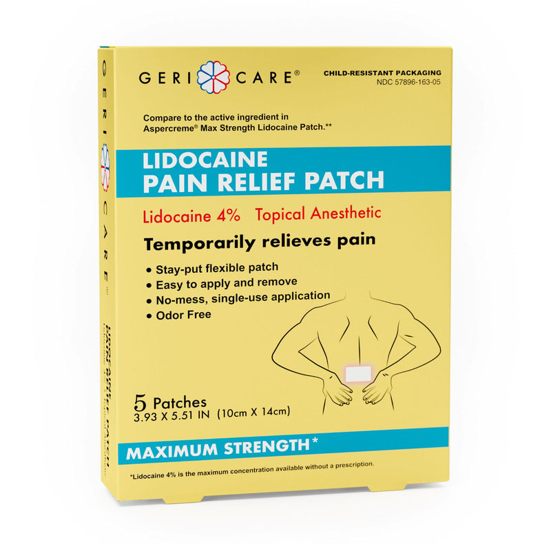 Topical Pain Relief Geri-Care 4% Strength Lidocaine Patch (Case of 144)