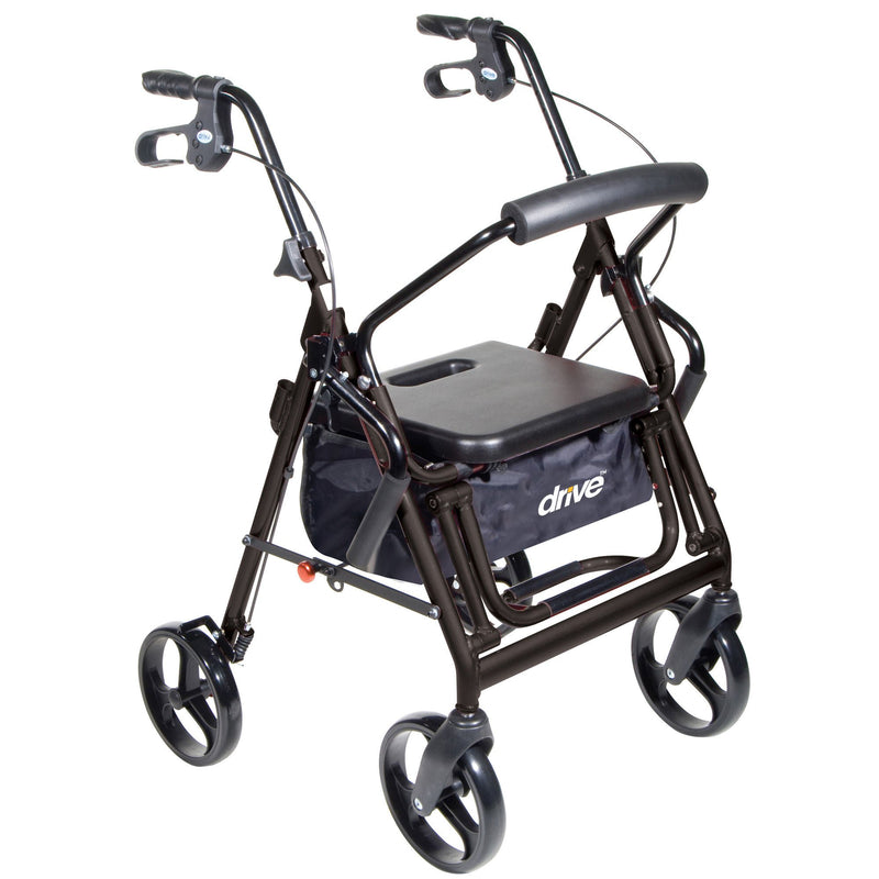 drive Duet Four-Wheel Rollator, Black (Each)