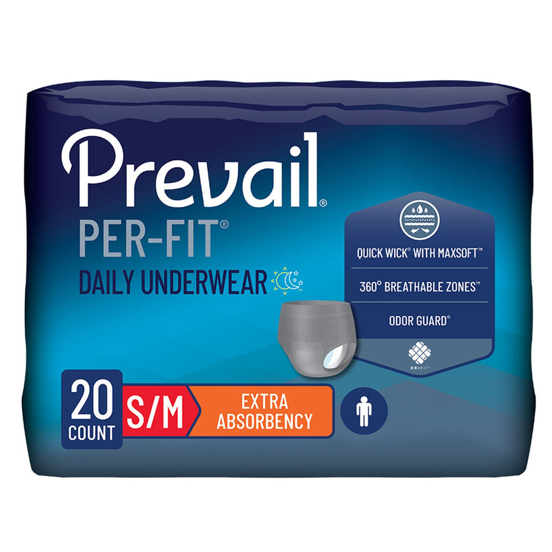 Prevail Per-Fit Men Adult Moderate Absorbent Underwear, Medium, White (Case of 80)