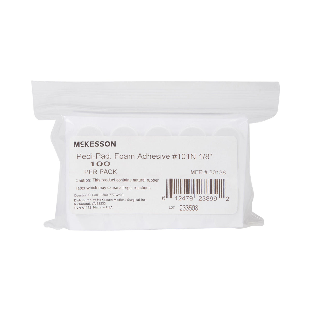 McKesson Pedi-Pad White Protective Pad, Size 101 – Narrow (Case of 1000)