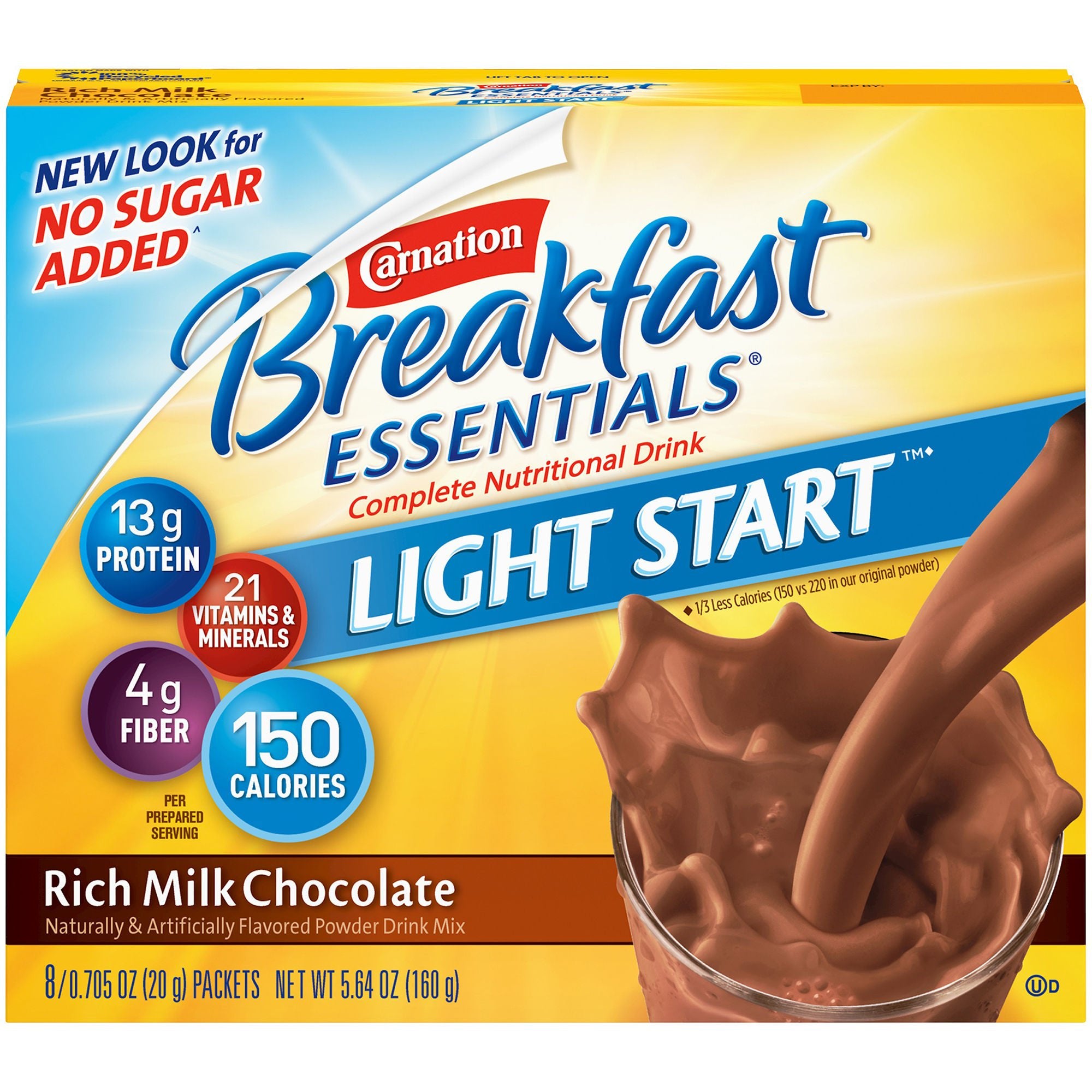 Carnation Breakfast Essentials Light Start Chocolate Nutritional Drink Mix (Case of 64)