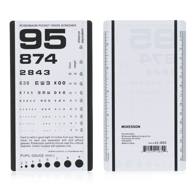 McKesson Brand McKesson Eye Test Chart, 3-1/2 x 6-1/2 Inch (5/BG) 