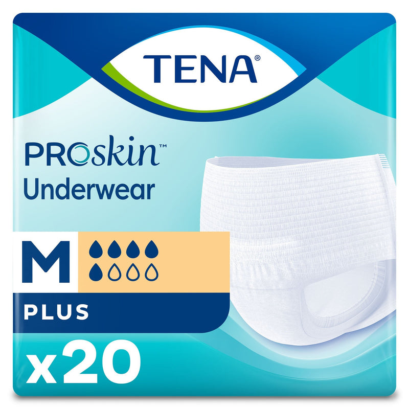 Essity HMS North America Inc Tena ProSkin Plus Fully Breathable Absorbent Underwear, Medium (80/CS) 