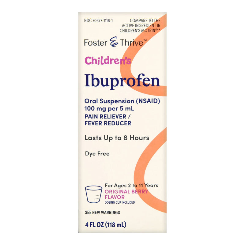 Foster & Thrive Children's Ibuprofen Oral Suspension, Original Berry, 4 ounces (Each)