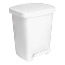 McKesson Brand McKesson Waste Can with Step-On Pedal, Plastic, White, 14.37 x 15.16 x 18.9 Inch 