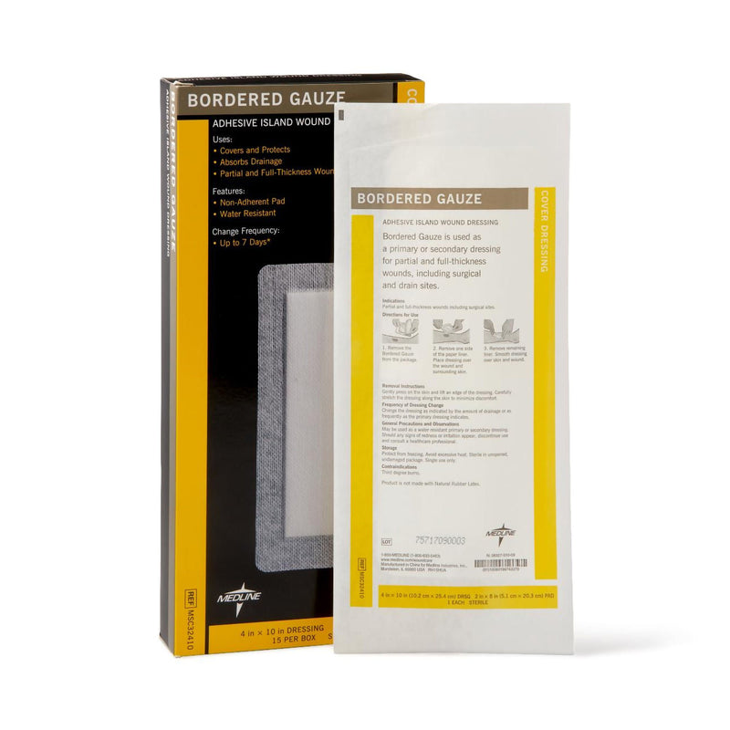 Medline White Island Dressing, 4 x 10 Inch (Case of 150)