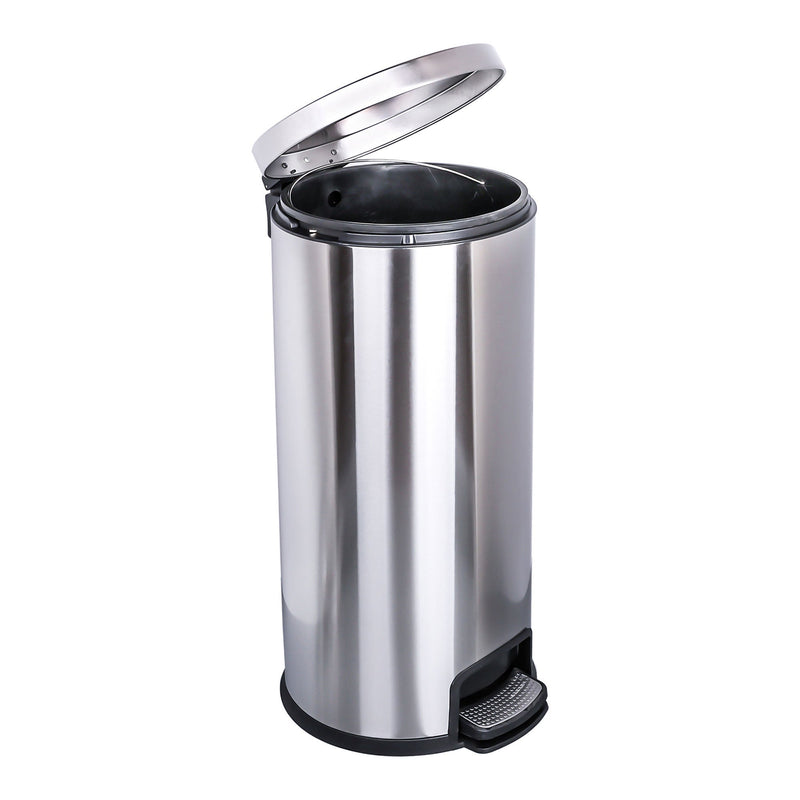 McKesson Trash Can, Stainless Steel, Round, 8 Gallons, 12 x 26.77 Inch
