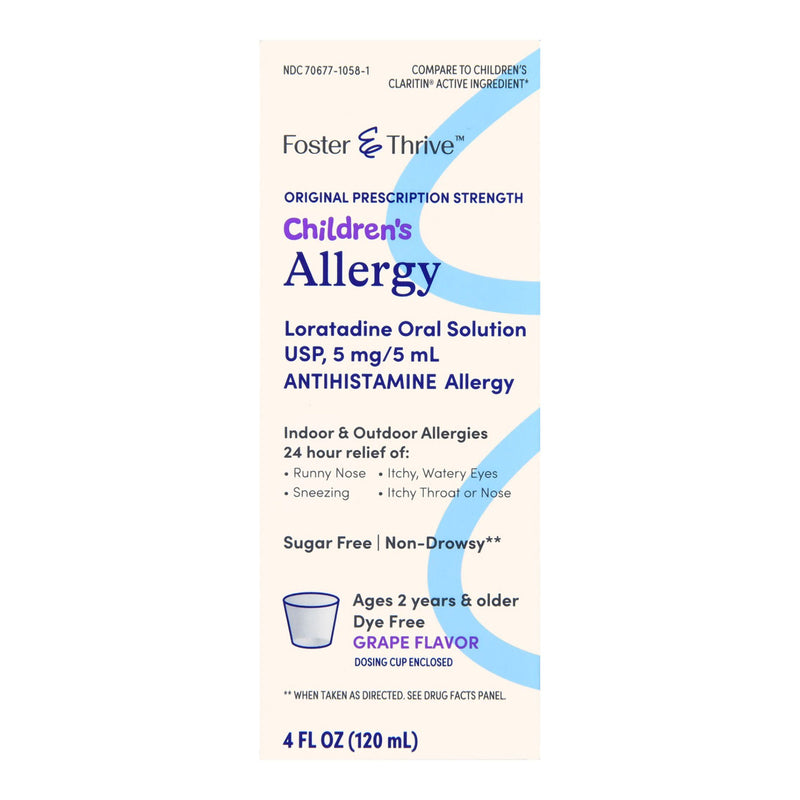 Foster & Thrive Children's Allergy Loratadine Oral Solution, Grape Flavor (Each)